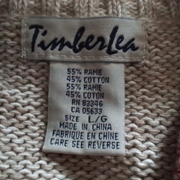 Timberlea Cream SNOWMAN With MITTENS 1/4 Zip Up Christmas Holiday Sweater Sz LG - Picture 7 of 7